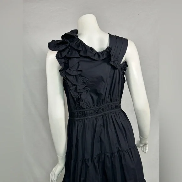 Ulla Johnson Size 10 Elegant Black Ruffle Dress - Picture 4 of 13